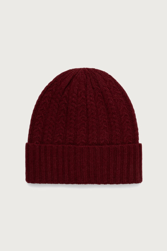 United Colors of Benetton Czapka beanie damska z wełną bordowy 6I68VA00M