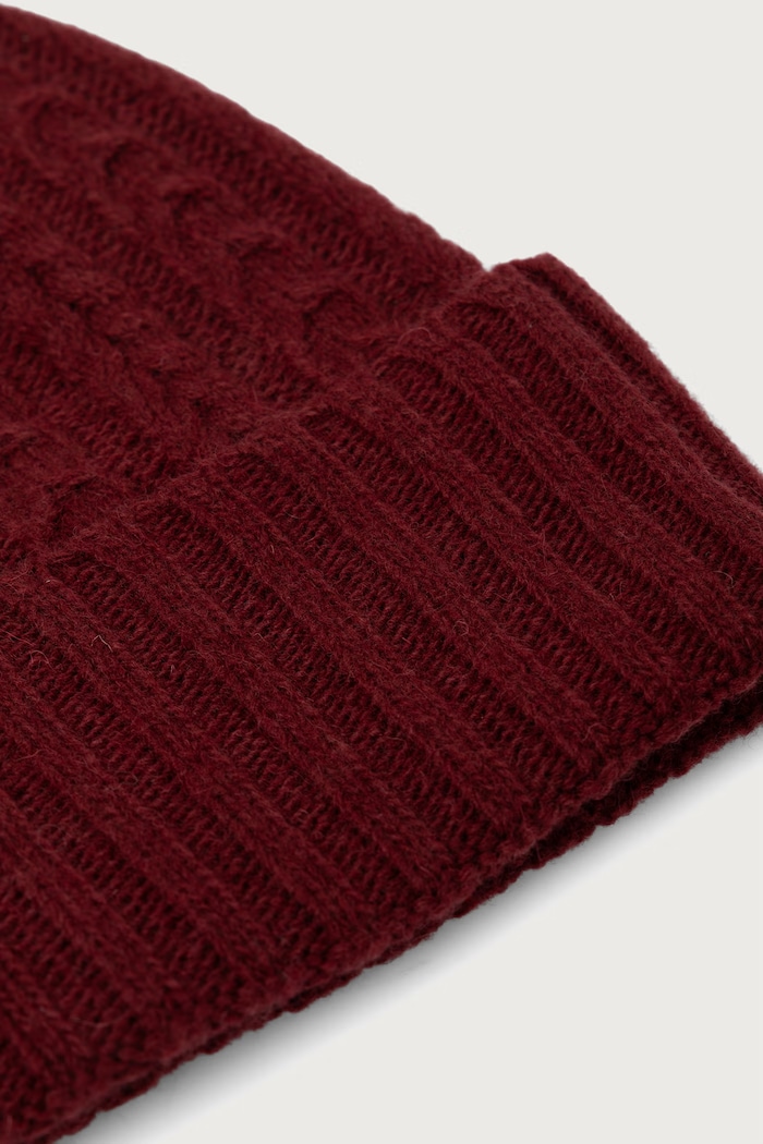 Akcesoria United Colors of Benetton Czapka beanie damska z wełną 6I68VA00M bordowy