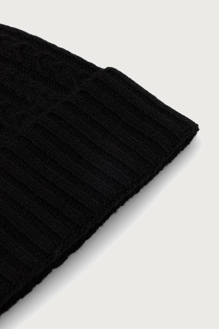 United Colors of Benetton Czapka beanie damska z wełną 6I68VA00M czarny AW26