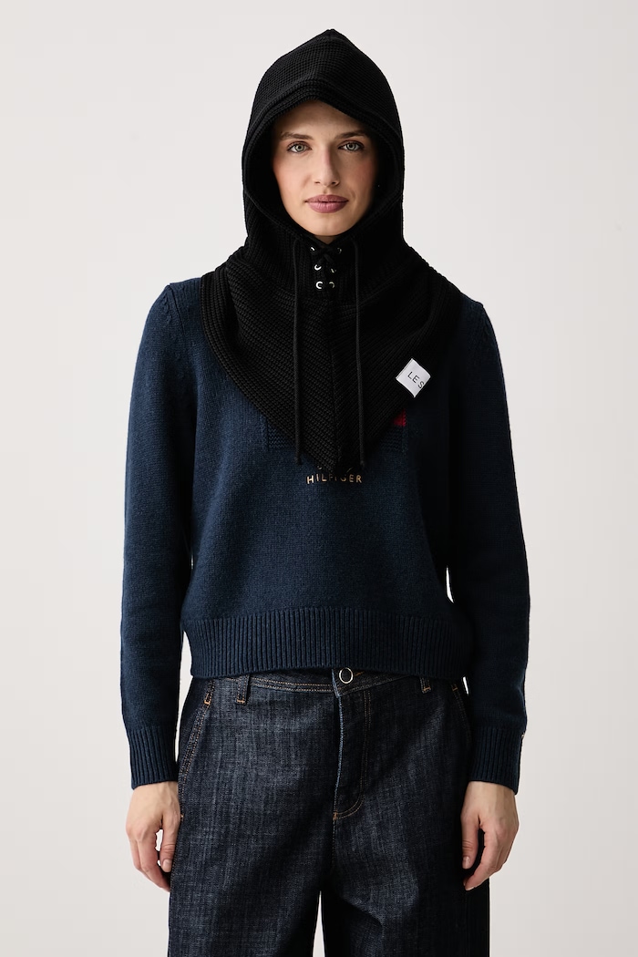 LE SH KA headwear Kaptur damski z bawełną Black Balaclava BlackBalaclava czarny AW26