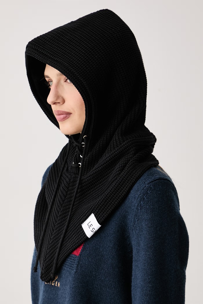 Akcesoria LE SH KA headwear Kaptur damski z bawełną Black Balaclava BlackBalaclava czarny