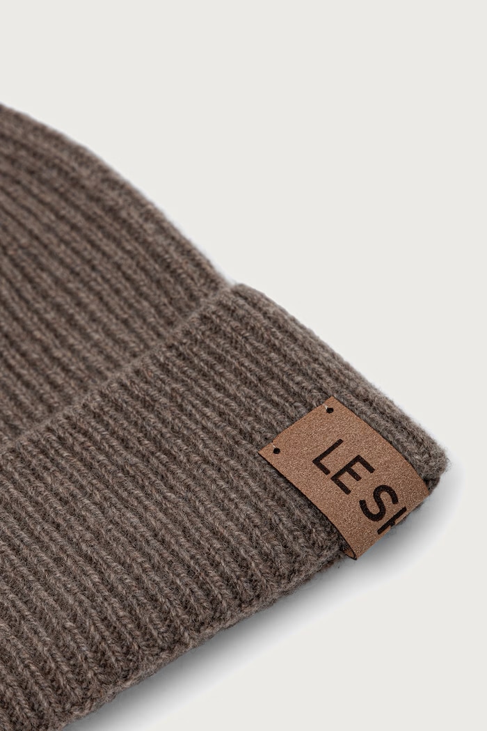LE SH KA headwear LE SH KA czapka beanie damska wełniana Brown Cashnere Hat BrownCashnereHat brązowy AW26