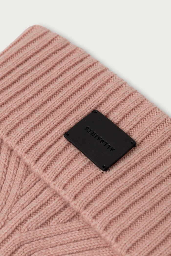 Akcesoria AllSaints Czapka damska z dodatkiem wełny W079XF różowy