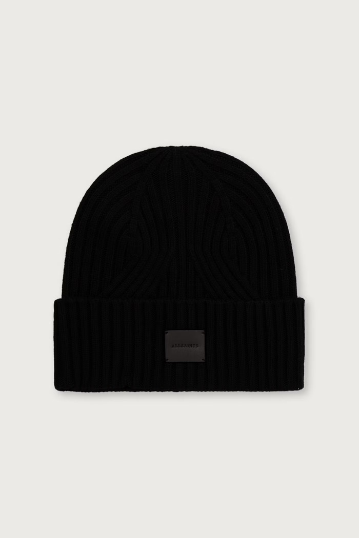 AllSaints Czapka damska z dodatkiem wełny czarny W079XF