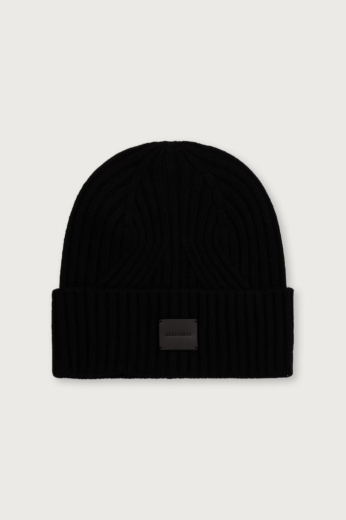 AllSaints Czapka damska z dodatkiem wełny czarny W079XF