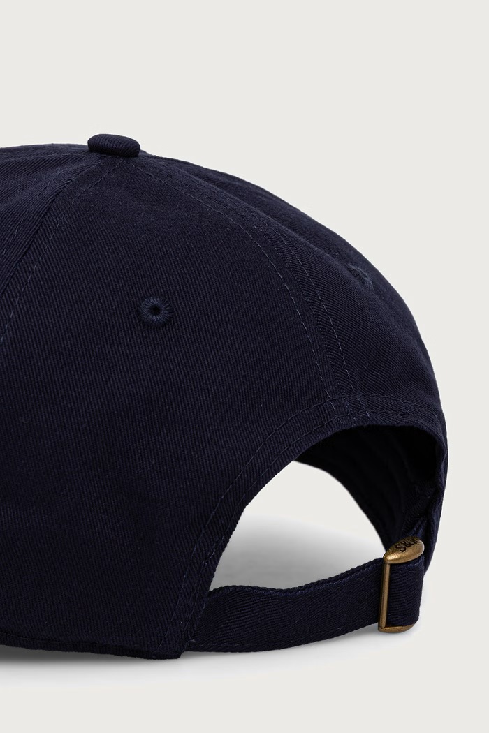 Accessori Sporty & Rich Serif Logo berretto con visiera in cotone da donna AC04084300BL106 blu navy