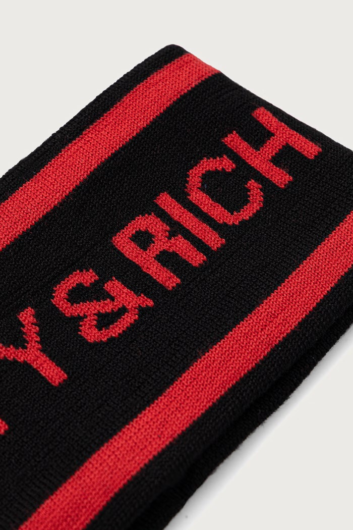 Sporty & Rich Bold Logo opaska na głowę wełniana damska AC11382315BA14 czarny AW26