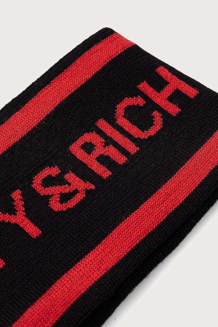 Sporty & Rich Bold Logo opaska na głowę wełniana damska AC11382315BA14 czarny AW26