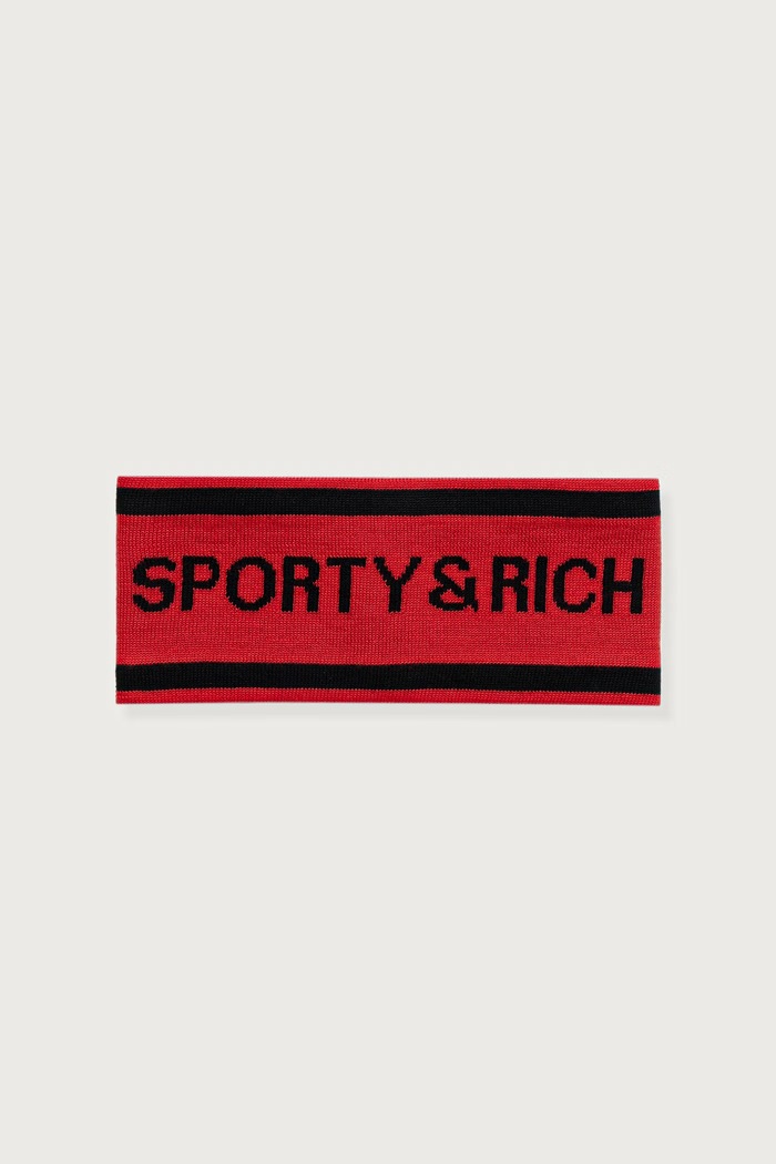 Sporty & Rich Bold Logo opaska na głowę wełniana damska czerwony AC11382315RE56