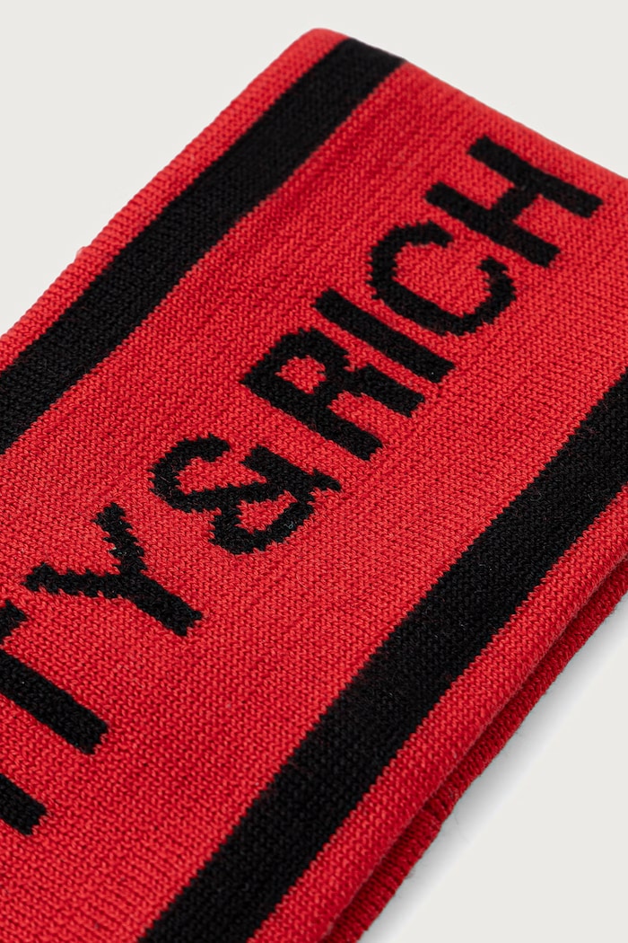 Sporty & Rich Bold Logo opaska na głowę wełniana damska AC11382315RE56 czerwony AW26