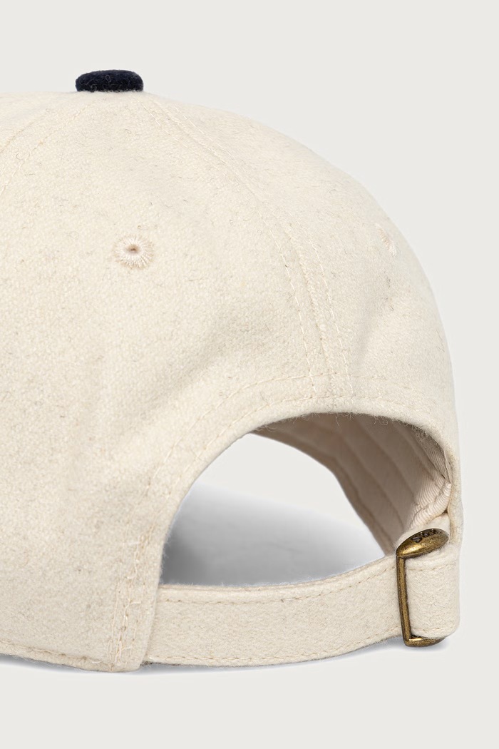 Akcesoria Sporty & Rich Serif Logo czapka z daszkiem z wełną damska AC08085300WH114 beżowy