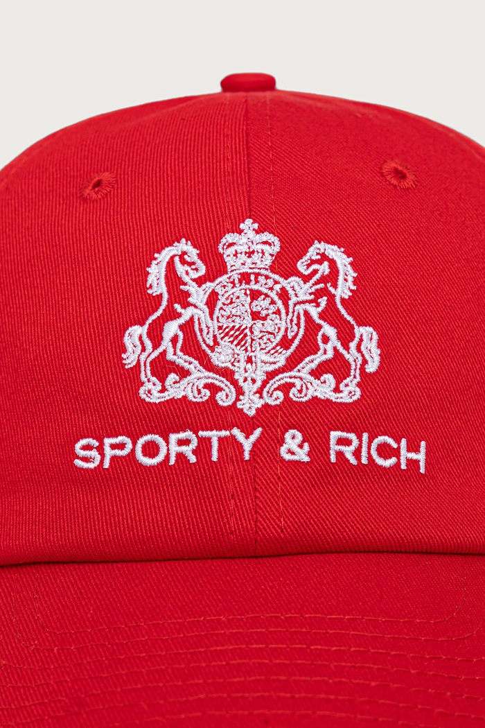 Sporty & Rich SR Hotel czapka bejsbolówka bawełniana damska AC04085276RE15 czerwony AW26
