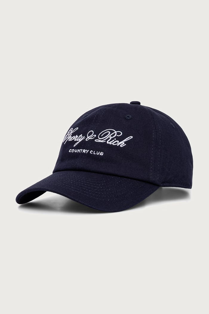 Sporty & Rich Club Script chusta z daszkiem bawełniana damska granatowy AC04085274BL106