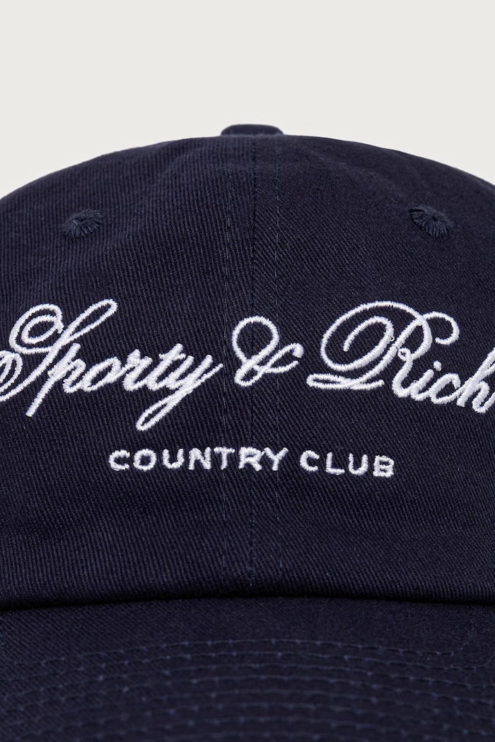 Sporty & Rich Club Script chusta z daszkiem bawełniana damska AC04085274BL106 granatowy AW26