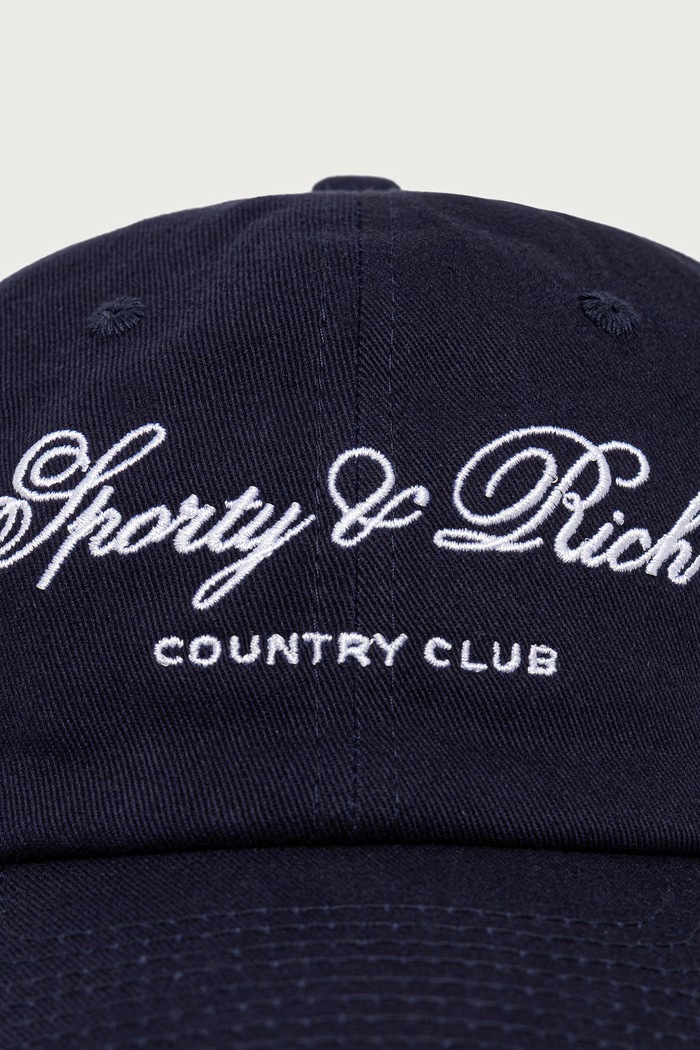 Sporty & Rich Club Script chusta z daszkiem bawełniana damska AC04085274BL106 granatowy AW26