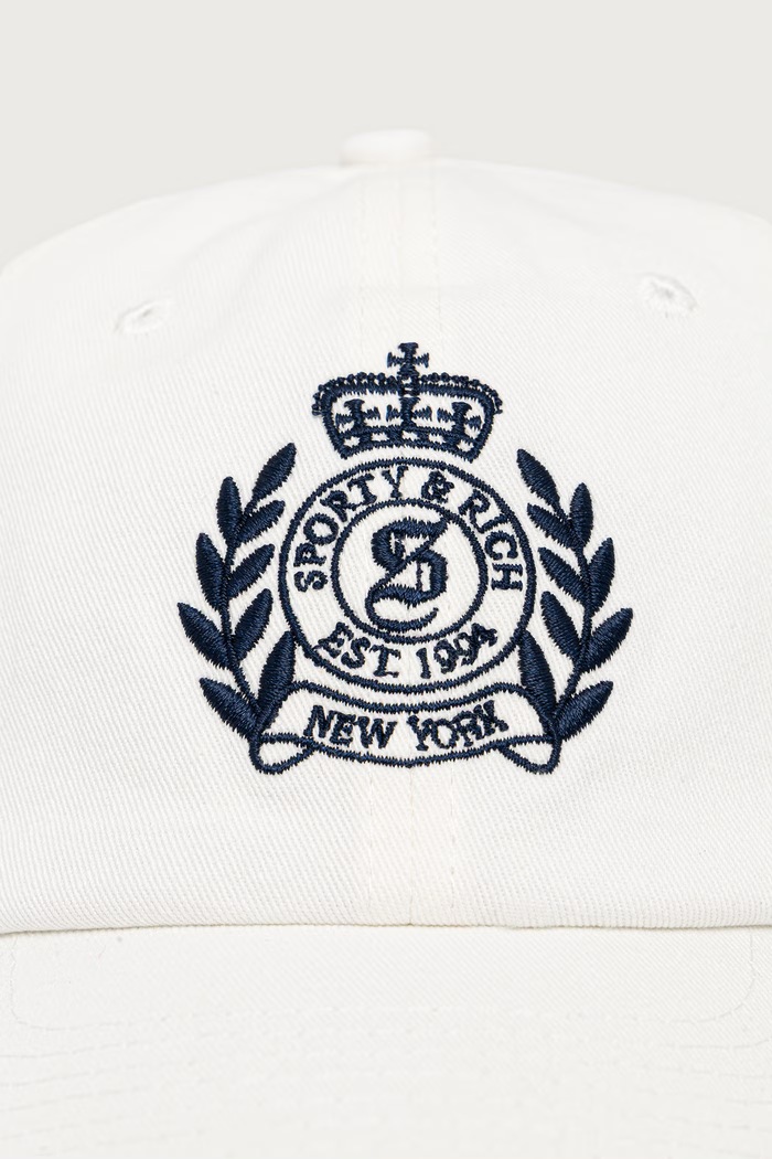 Sporty & Rich NY Crest czapka bejsbolówka bawełniana damska AC04085243WH06 biały AW26