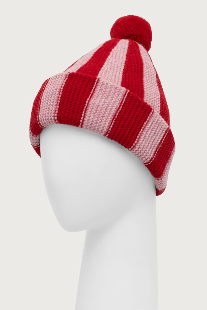Cloimh Czapka z pomponem damska wełniana FW26.SWPCB czerwony AW26