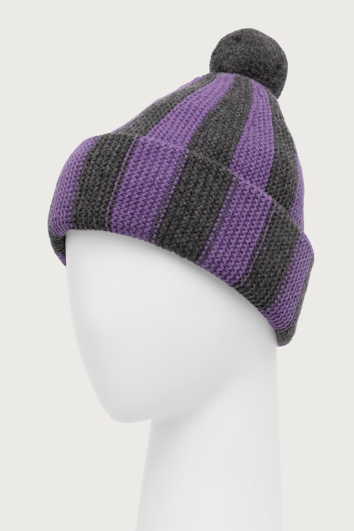 Cloimh Czapka z pomponem damska wełniana FW26.SWPCB fioletowy AW26