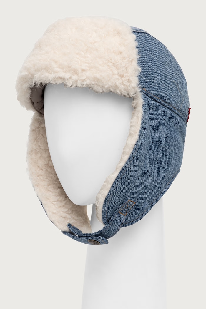 Levi's Czapka damska COZY TRAPPER 007ZH niebieski AW26