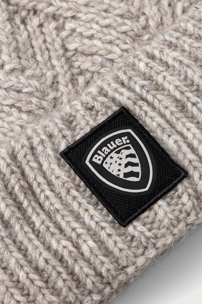 Blauer Czapka z pomponem damska z dodatkiem wełny BLDA05565 beżowy AW26
