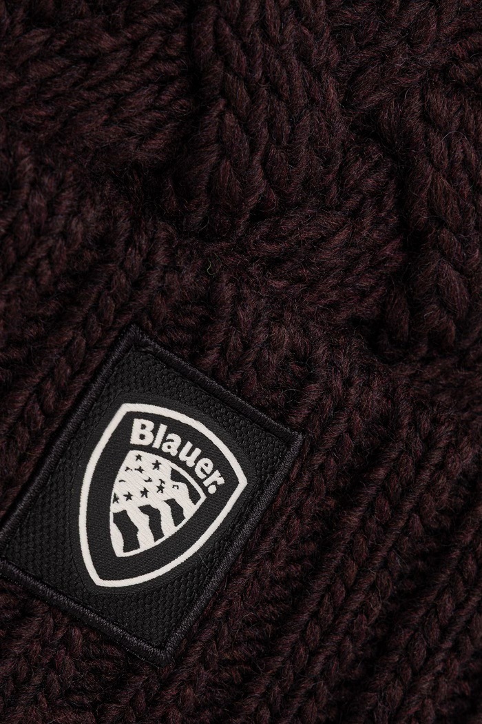 Blauer Czapka damska z dodatkiem wełny BLDA05564 brązowy AW26