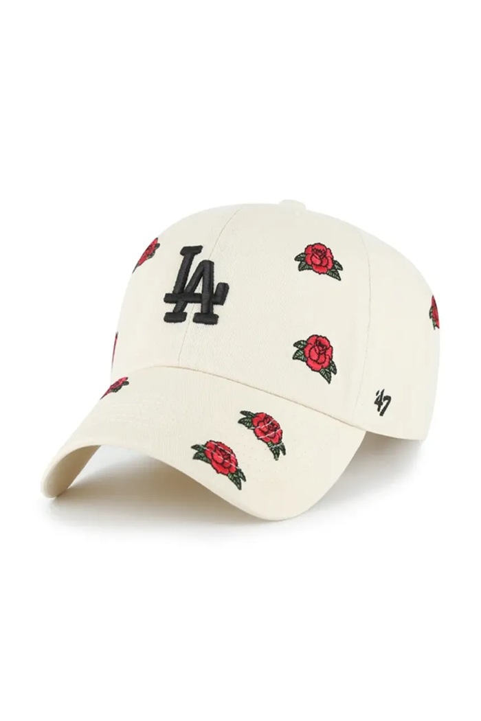 47 brand Czapka z daszkiem bawełniana MLB Los Angeles Dodgers beżowy B.SCTRC12GWS.NTA