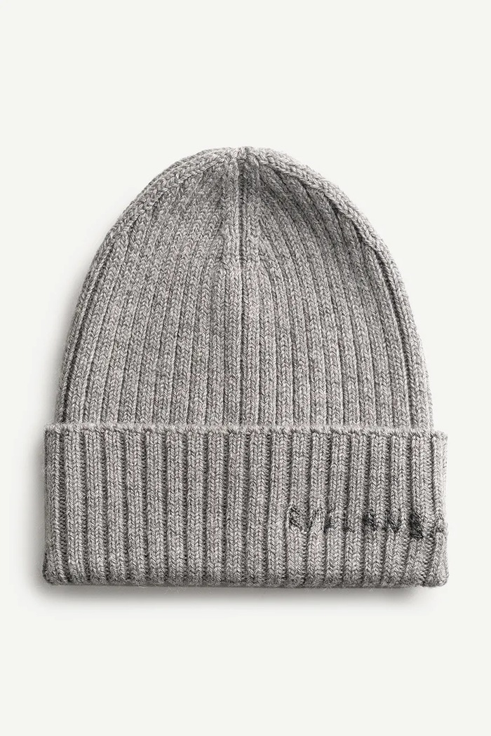 RUSLAN BAGINSKIY Czapka beanie damska z wełny merino BN031.MW.FL.CD24 szary AW26