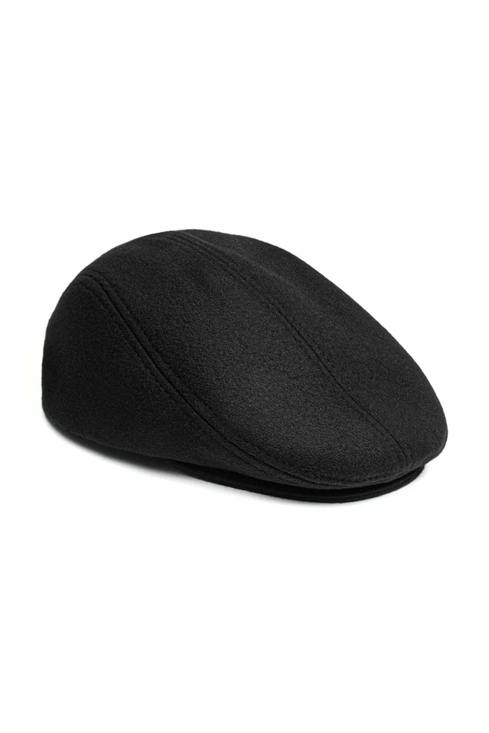 RUSLAN BAGINSKIY Kaszkiet damski wełniany Ivy Cap czarny IVC033.W.PFRB