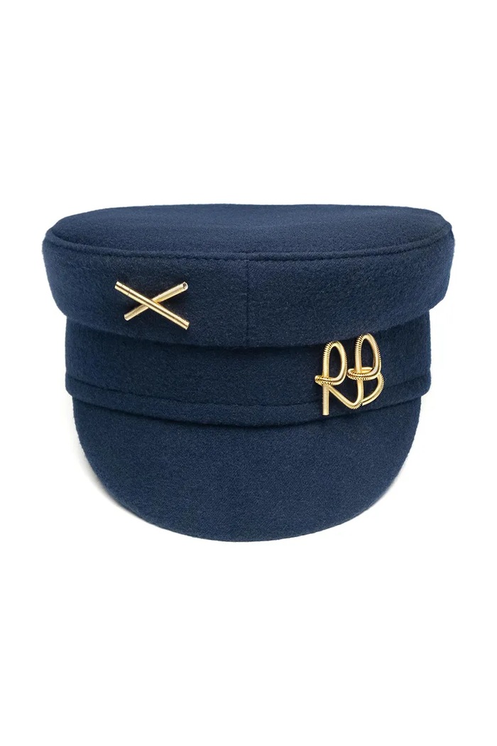 Akcesoria RUSLAN BAGINSKIY Kaszkiet damski z wełną Baker Boy Cap KPC078.WP.TMRB granatowy