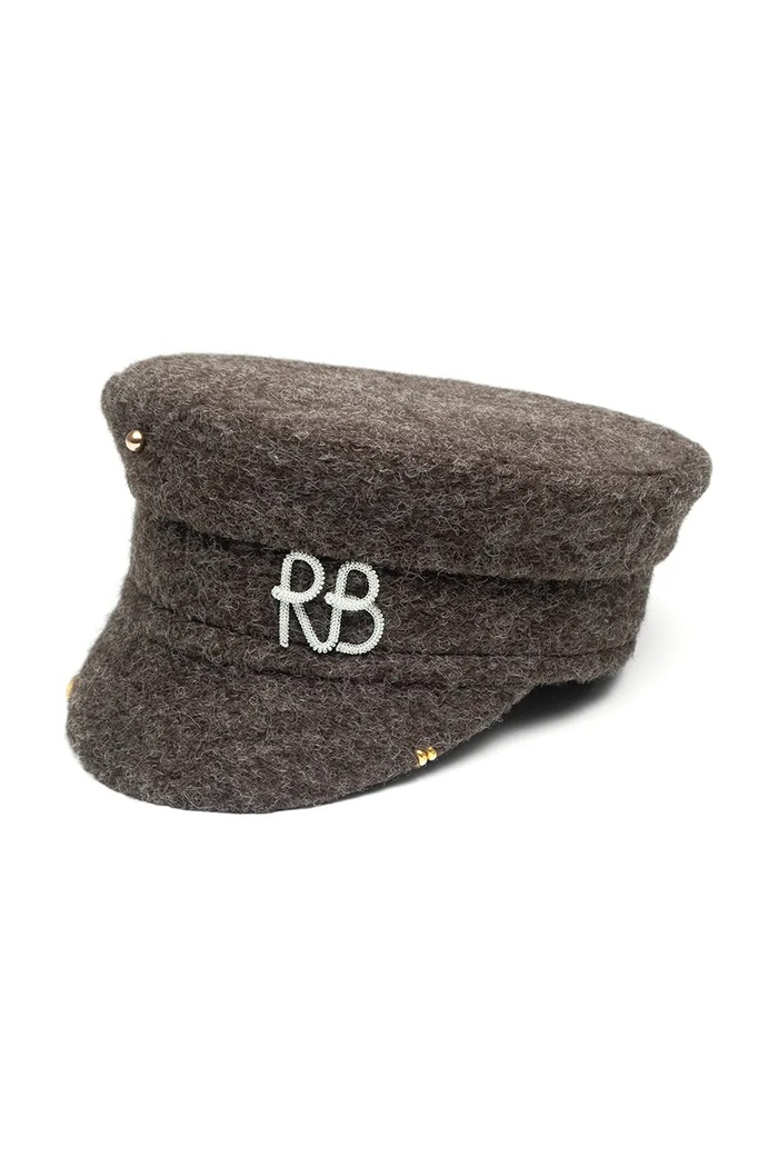 RUSLAN BAGINSKIY Kaszkiet damski z wełną Baker Boy Cap KPC09.WP.PRS.SIRB brązowy AW26