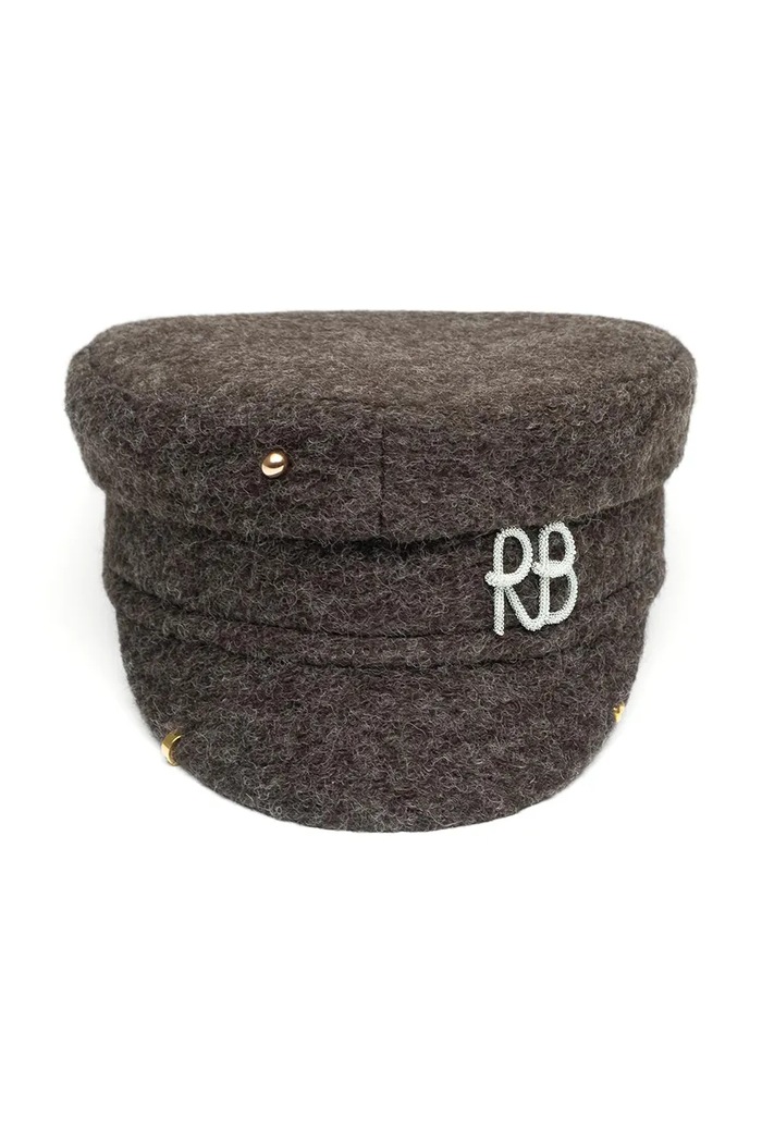 Akcesoria RUSLAN BAGINSKIY Kaszkiet damski z wełną Baker Boy Cap KPC09.WP.PRS.SIRB brązowy