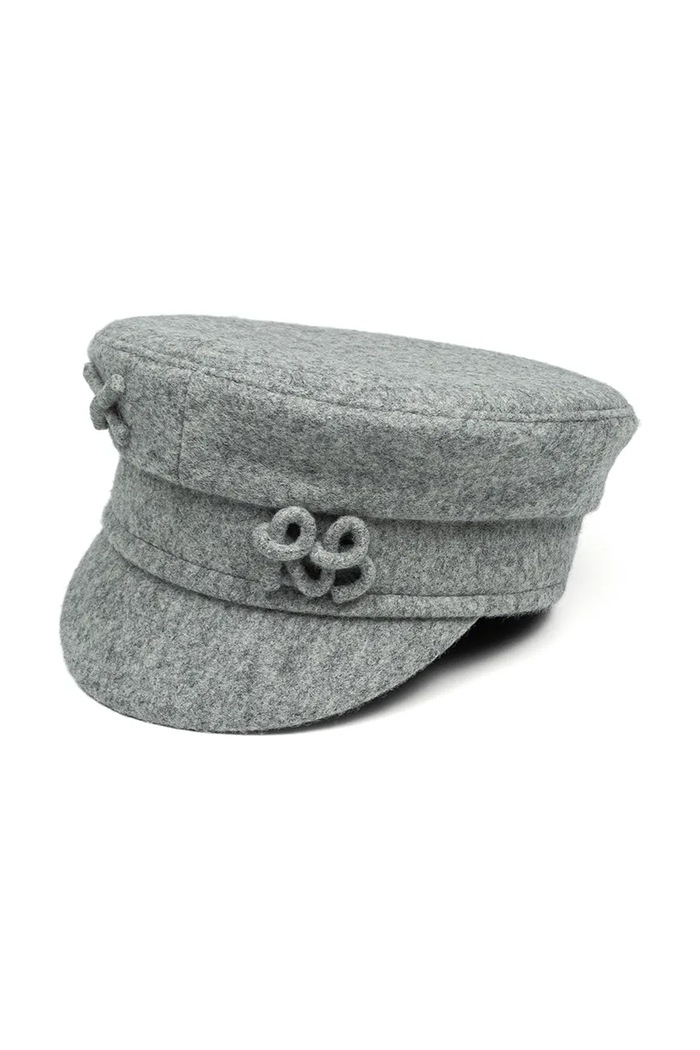RUSLAN BAGINSKIY Kaszkiet damski z wełną Baker Boy Cap KPC031.WP.MLJ.FRB szary AW26