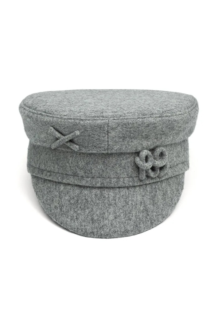 Akcesoria RUSLAN BAGINSKIY Kaszkiet damski z wełną Baker Boy Cap KPC031.WP.MLJ.FRB szary