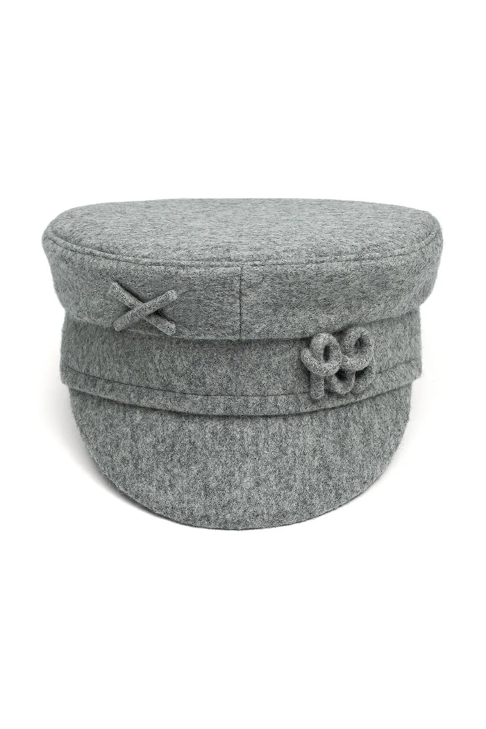 Akcesoria RUSLAN BAGINSKIY Kaszkiet damski z wełną Baker Boy Cap KPC031.WP.MLJ.FRB szary