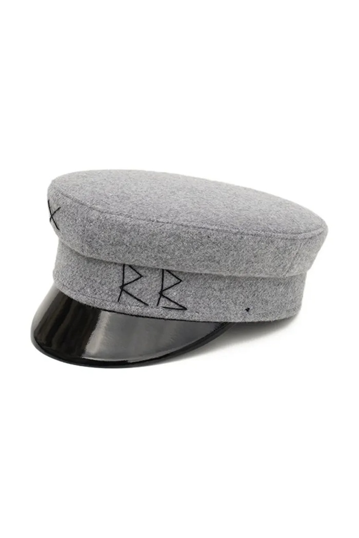 RUSLAN BAGINSKIY Kaszkiet damski z wełną Baker Boy Cap KPC031.W szary AW26