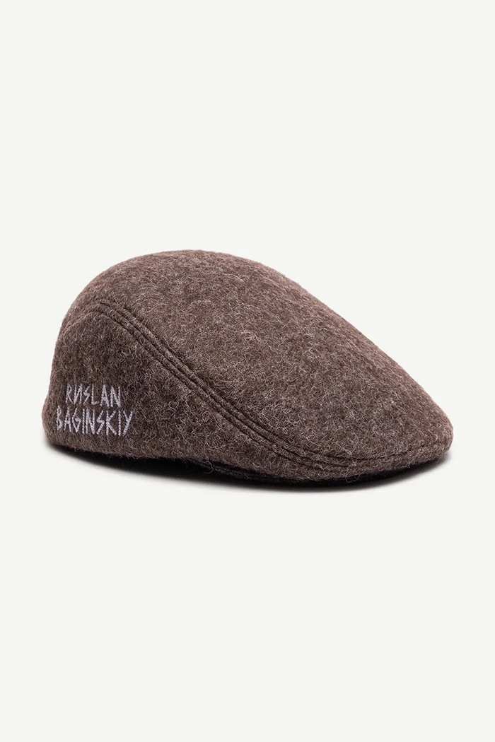 RUSLAN BAGINSKIY Kaszkiet damski z wełną Ivy Cap brązowy IVC09.WP.FL