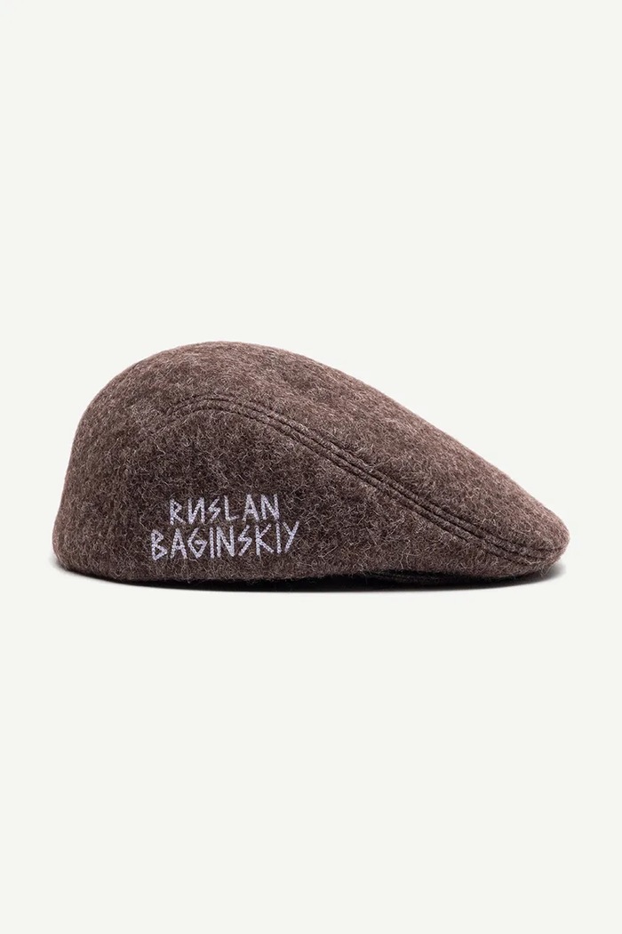 RUSLAN BAGINSKIY Kaszkiet damski z wełną Ivy Cap IVC09.WP.FL brązowy AW26