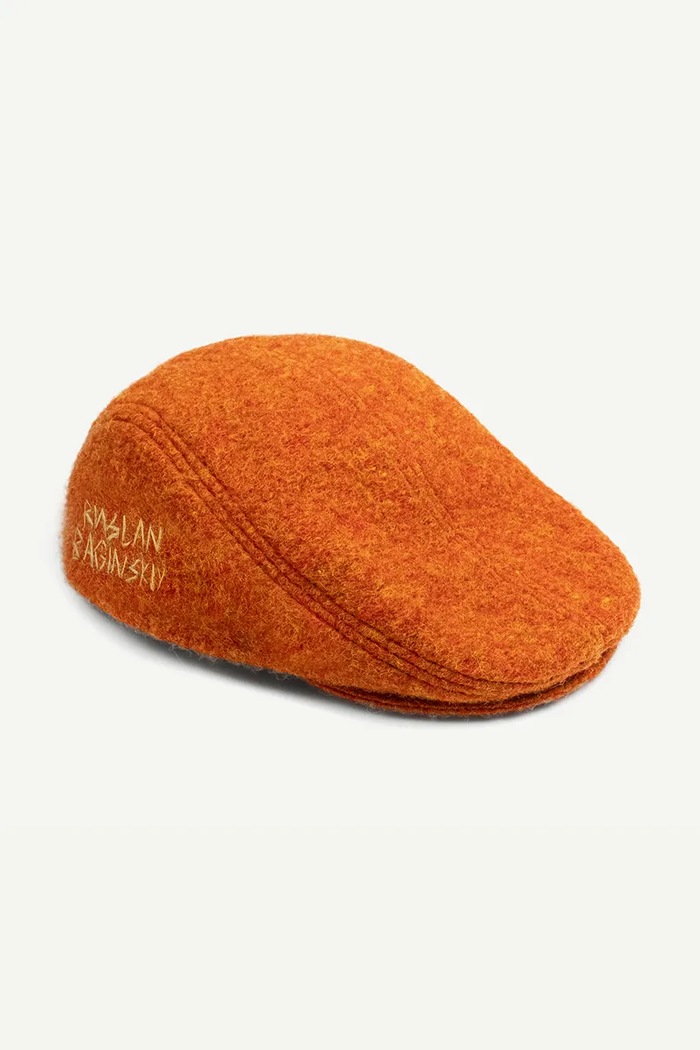 RUSLAN BAGINSKIY Kaszkiet damski z wełną Ivy Cap IVC004.WA.FL pomarańczowy AW26