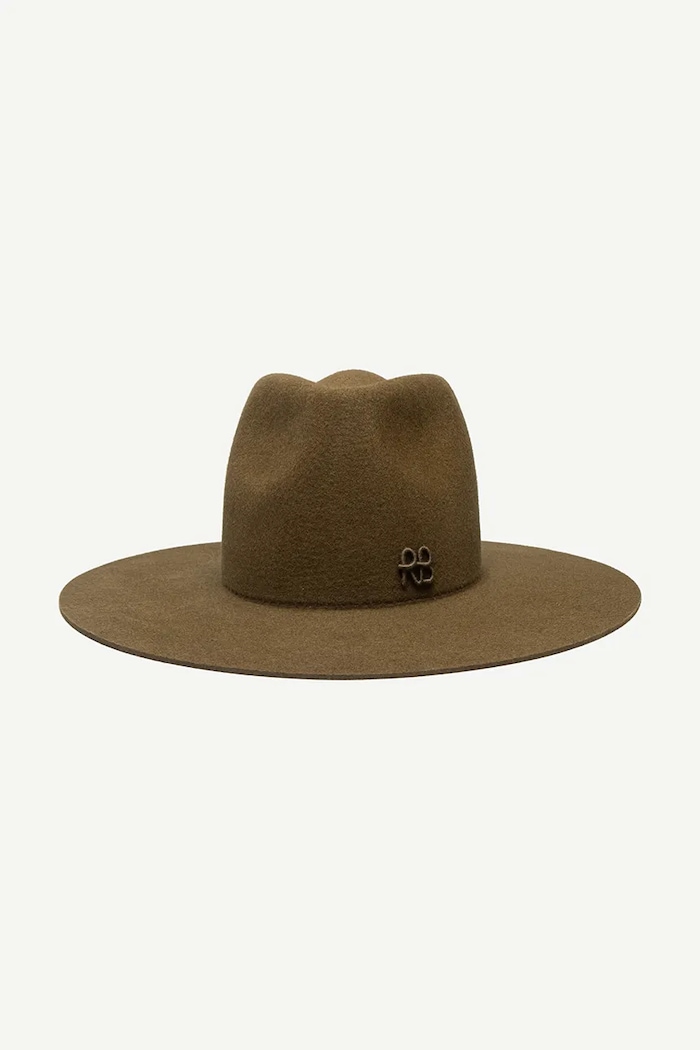 RUSLAN BAGINSKIY Kapelusz z szerokim rondem damski Fedora Hat FDR037.F.10P.WRB beżowy AW26