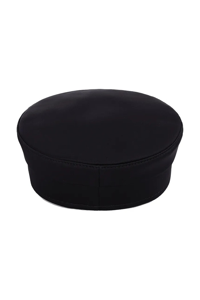 Akcesoria RUSLAN BAGINSKIY Kaszkiet damski Crystal-embellished Satin Baker Boy Cap KPC033.STN.DMD czarny