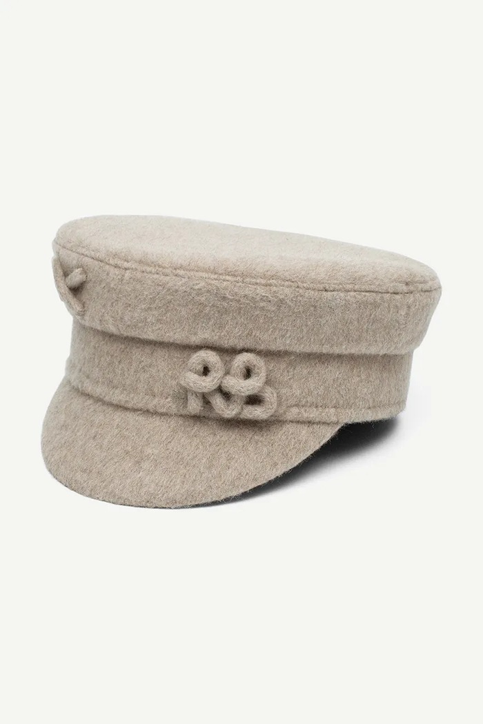 RUSLAN BAGINSKIY Kaszkiet damski z wełną Wool-blend Baker Boy Cap KPC032.WP.FRB beżowy AW26