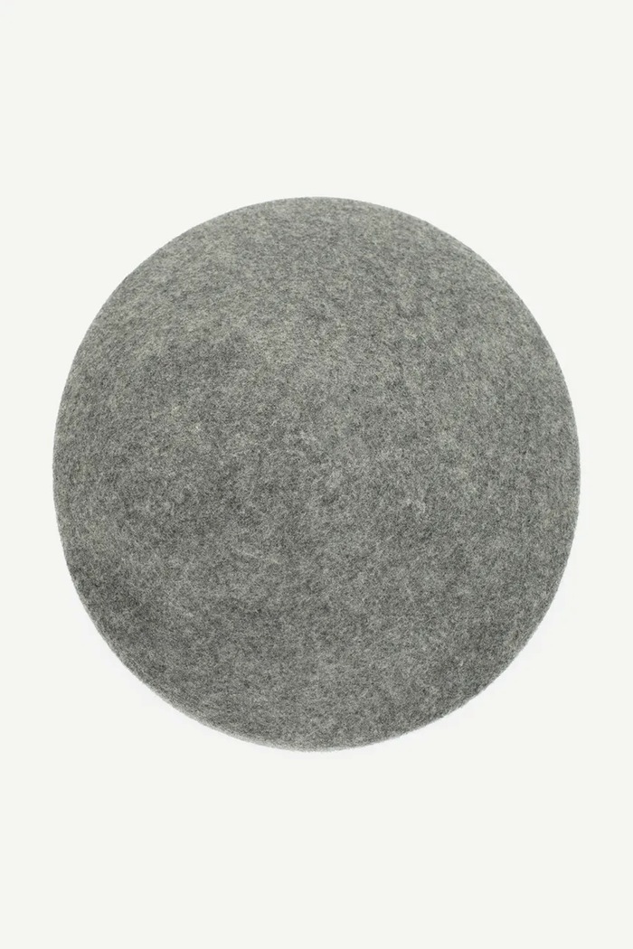 RUSLAN BAGINSKIY Czapka damska wełniana Wool Felt Pillbox Hat MMM031.WF szary AW26