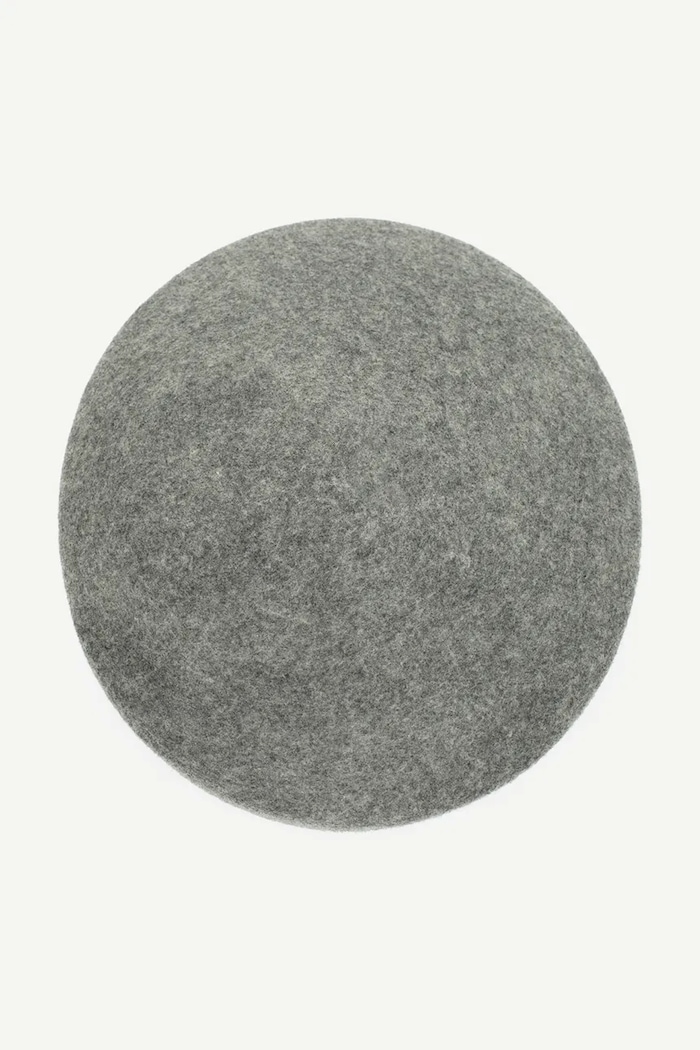 RUSLAN BAGINSKIY Czapka damska wełniana Wool Felt Pillbox Hat MMM031.WF szary AW26