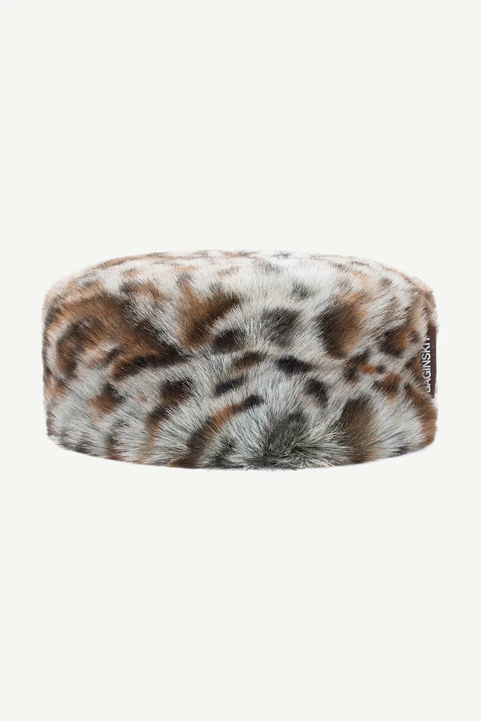 RUSLAN BAGINSKIY Czapka damska Faux-Fur Pillbox Hat MMM059.P.FF.FLTL brązowy AW26