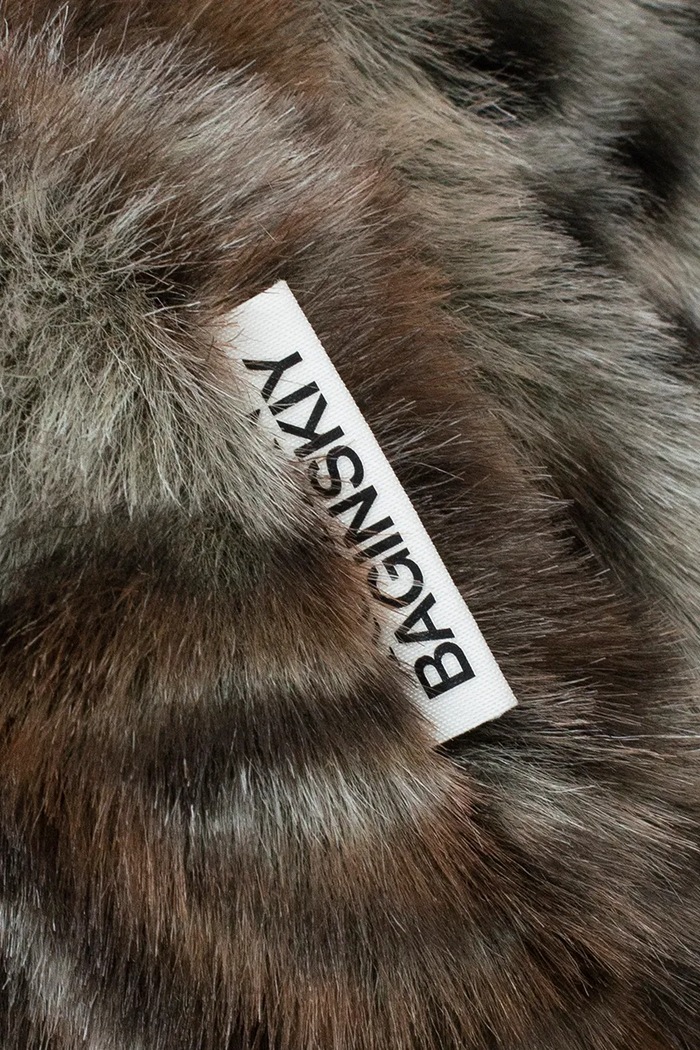 RUSLAN BAGINSKIY Czapka uszatka damska Faux-Fur Aviator Hat AVH059.P.FF.FLT brązowy AW26