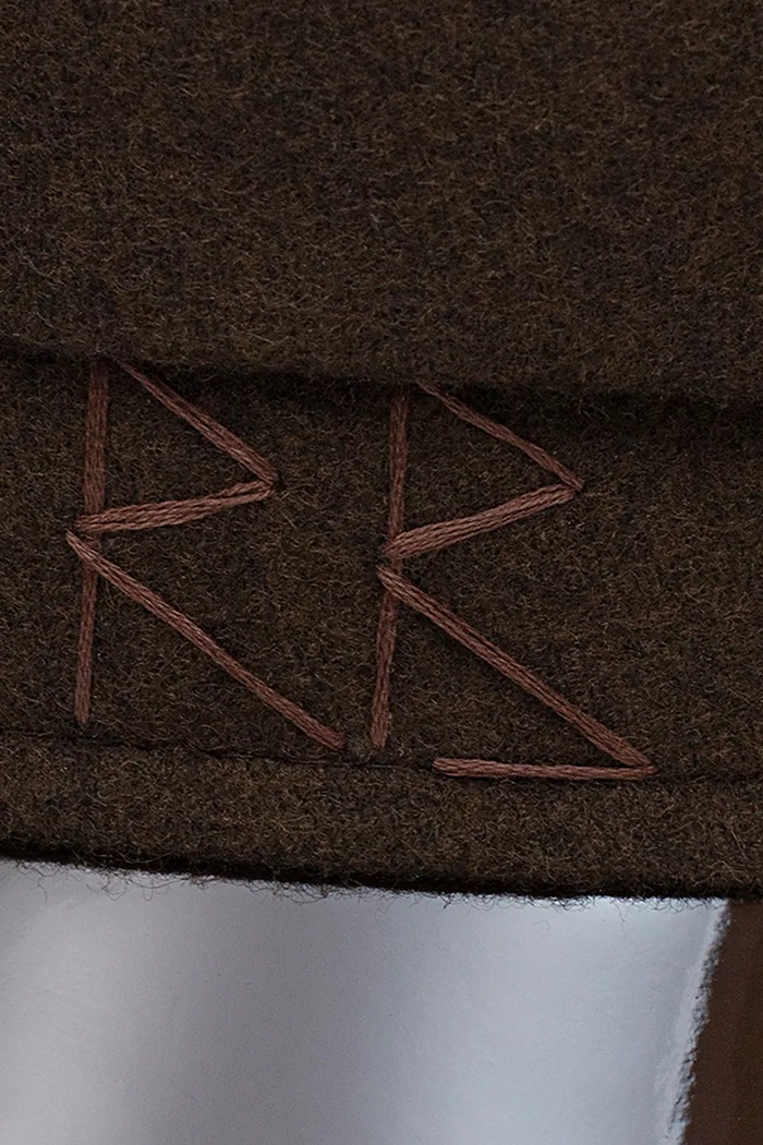 Akcesoria RUSLAN BAGINSKIY Kaszkiet damski z wełną Wool-blend Baker Boy Cap KPC09.WP.LK brązowy