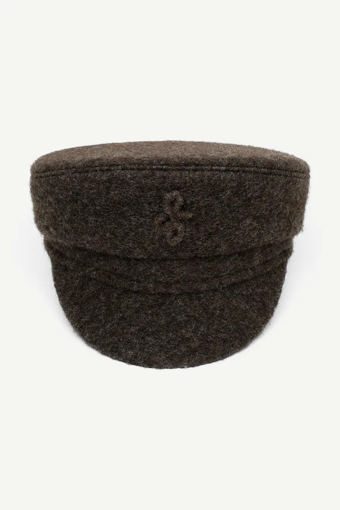 RUSLAN BAGINSKIY Kaszkiet damski z wełną Wool-blend Cap NBC09.WP.PFRB brązowy AW26