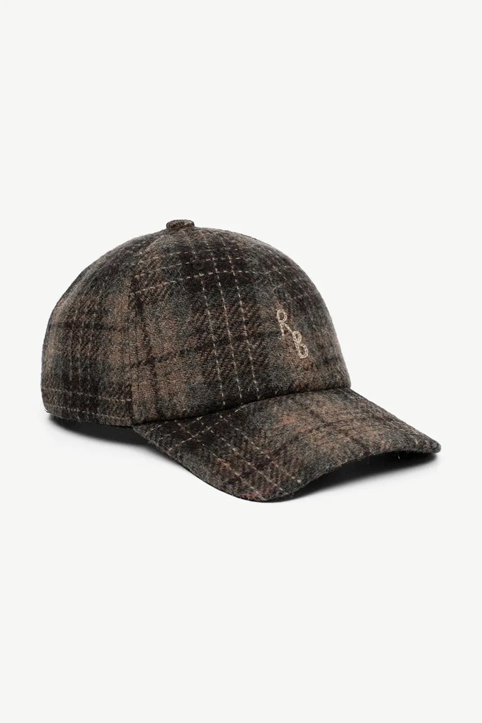 RUSLAN BAGINSKIY Czapka z daszkiem damska wełniana Print Baseball Cap BSB09.W.PLD brązowy AW26