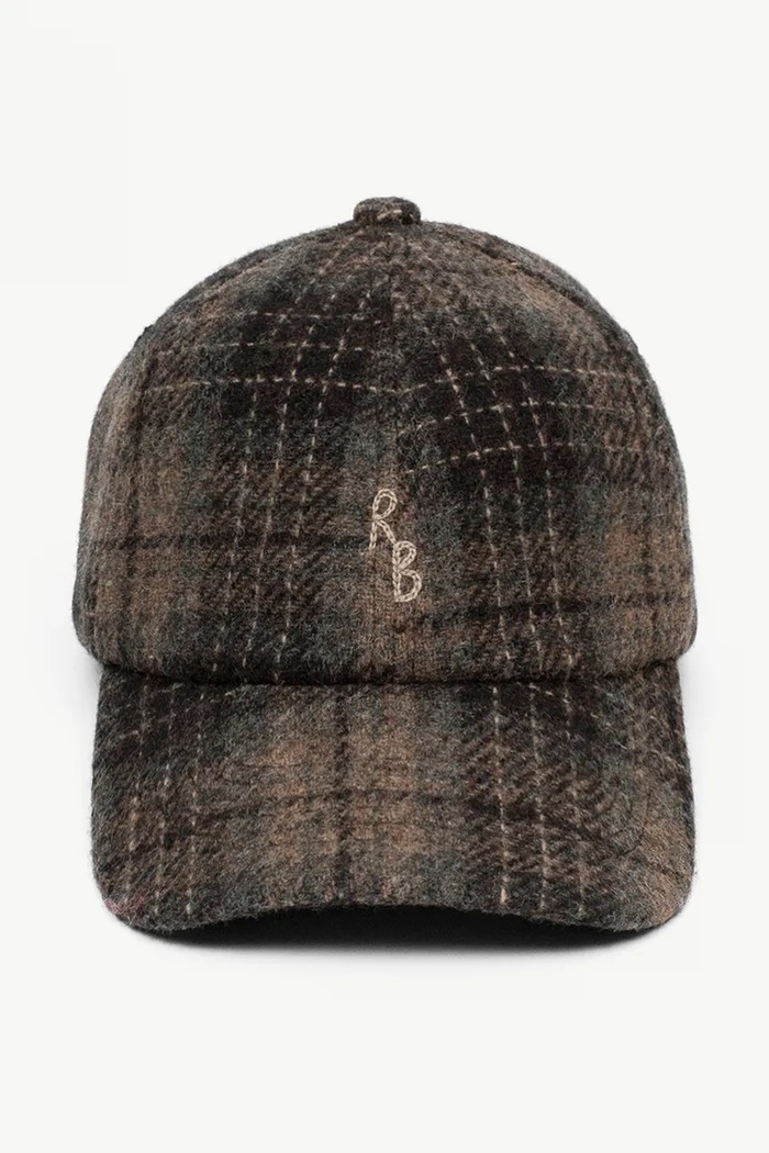 Akcesoria RUSLAN BAGINSKIY Czapka z daszkiem damska wełniana Print Baseball Cap BSB09.W.PLD brązowy