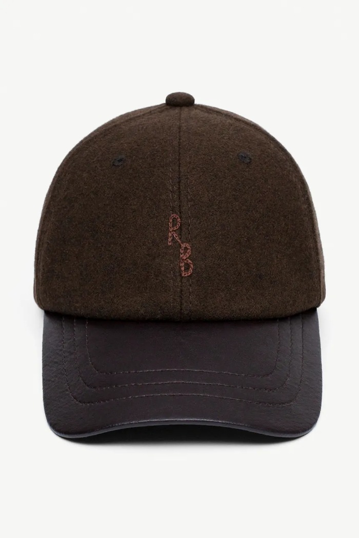 Akcesoria RUSLAN BAGINSKIY Czapka z daszkiem damska z wełną Wool-blend Baseball Cap BSB09.WA.P brązowy